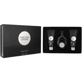 Kit RiiFFS Masculin Leather Eau de Parfum 100 ml + loção 100 ml + gel 100 ml